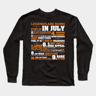 Legends are born in July T Shirt Cancer Pride Birthday Long Sleeve T-Shirt